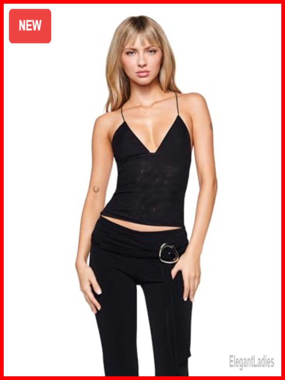 I.AM.GIA Ellery Butterfly Backless Strappy Mesh Top XXS